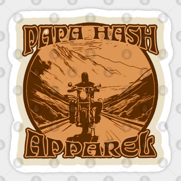 Papa Hash Apparel: Circle ride tan Sticker by Papa Hash's House of Art